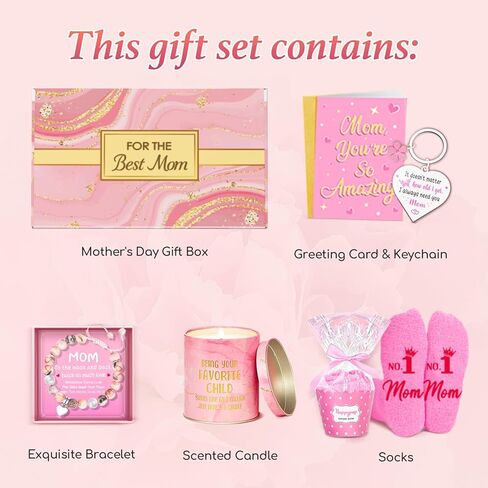 Gift Set for Mom - Mothers Day Gifts, Best Presents for Moms, Christmas Birthday Presents Socks from Daughter Son 5PCS in Saudi Arabia