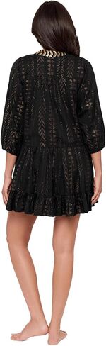 Miraclesuit Women's Swimwear Beach Ect. Jacquard Beach Dress Swimsuit Cover Up, Black, Medium in Saudi Arabia