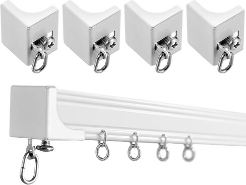 Zonon 4 Pcs End Caps for Curtain Track White Drapery Hook Curtain Track End Stop for Window in Saudi Arabia