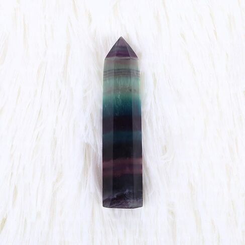 Colorful Striped Fluorite Crystal Wand - 4-7CM Hexagonal Healing Stone in Saudi Arabia