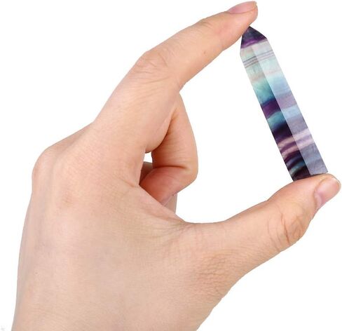 Colorful Striped Fluorite Crystal Wand - 4-7CM Hexagonal Healing Stone in Saudi Arabia
