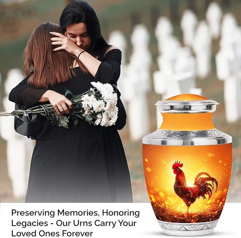 Chicken Urn - Urns for Human Ashes Adult Man - Funeral Urns for Human Adult Ashes for Women - Cremation Urns for Burial (10 inch Pack of 1) in Saudi Arabia