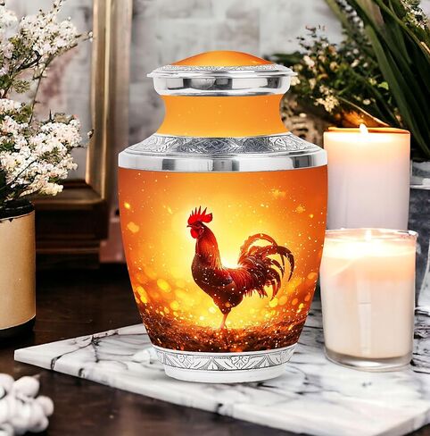 Chicken Urn - Urns for Human Ashes Adult Man - Funeral Urns for Human Adult Ashes for Women - Cremation Urns for Burial (10 inch Pack of 1) in Saudi Arabia