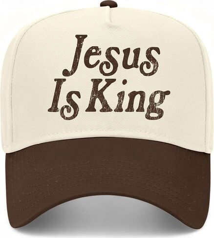 Jesus is King Cracked Vintage Trucker Hat | Christian | Premium Adjustable Snapback Baseball Hat for Men & Women in Saudi Arabia