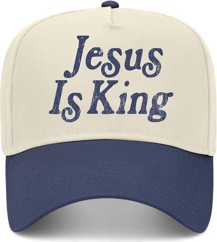 Jesus is King Cracked Vintage Trucker Hat | Christian | Premium Adjustable Snapback Baseball Hat for Men & Women in Saudi Arabia