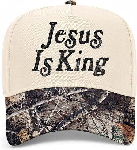 Jesus is King Cracked Vintage Trucker Hat | Christian | Premium Adjustable Snapback Baseball Hat for Men & Women in Saudi Arabia
