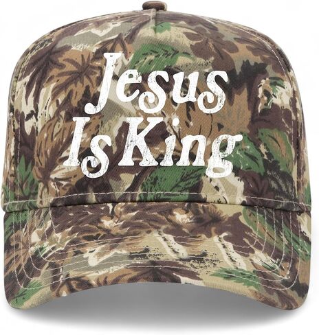 Jesus is King Cracked Vintage Trucker Hat | Christian | Premium Adjustable Snapback Baseball Hat for Men & Women in Saudi Arabia