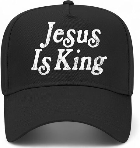 Jesus is King Cracked Vintage Trucker Hat | Christian | Premium Adjustable Snapback Baseball Hat for Men & Women in Saudi Arabia