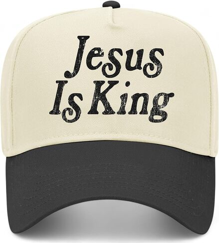Jesus is King Cracked Vintage Trucker Hat | Christian | Premium Adjustable Snapback Baseball Hat for Men & Women in Saudi Arabia