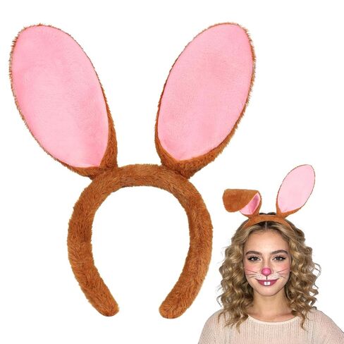 Etercycle Bunny Ears Headband, Easter Cute Rabbit Ear Headbands For Women, Halloween Cosplay Bendable Furry Head Band for Party Favors Animal Costume Accessories(White) in Saudi Arabia