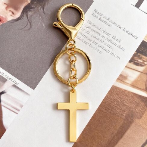 Gold Cross Keychain Jesus Keychains Catholic Keychains Cross Accessories God Keychain Religious Gifts Christian Gift in Saudi Arabia