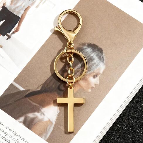 Gold Cross Keychain Jesus Keychains Catholic Keychains Cross Accessories God Keychain Religious Gifts Christian Gift in Saudi Arabia