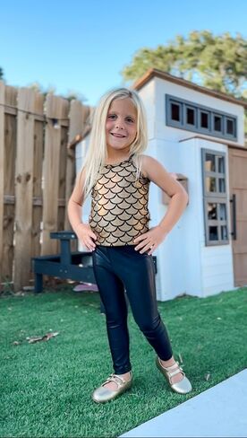 Made in USA Girls Cami Spaghetti Strap Tee Tshirt Fun Colorful Metallic Shiny Mermain Print Tank Top f in Saudi Arabia