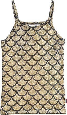 Made in USA Girls Cami Spaghetti Strap Tee Tshirt Fun Colorful Metallic Shiny Mermain Print Tank Top f in Saudi Arabia