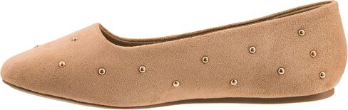 Corkys Footwear Hey Girl Womens Dont Be Rude Studded Ballet Flat - تتميز بنعل داخلي مبطن للارتداء طوال اليوم، ومسامير على طول الجزء العلوي، ومقدمة مستديرة لمظهر مصقول in Saudi Arabia