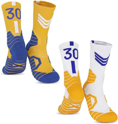 2-Pairs Basketball-Socks-for-Men & Boys, Basketball Team Lucky Number Sports-Star-Socks for Child & Adult in Kuwait