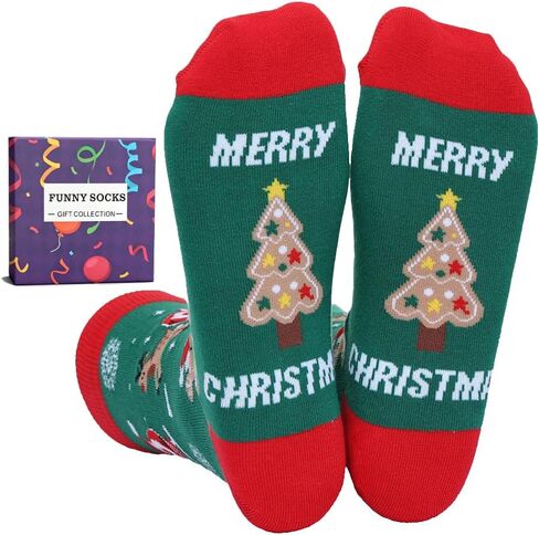 Christmas Socks for Women Men Funny Novelty Xmas Stocking Stuffers Crew Unisex Crazy Cotton Socks in Saudi Arabia
