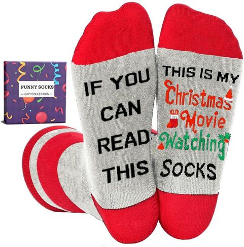 Christmas Socks for Women Men Funny Novelty Xmas Stocking Stuffers Crew Unisex Crazy Cotton Socks in Saudi Arabia