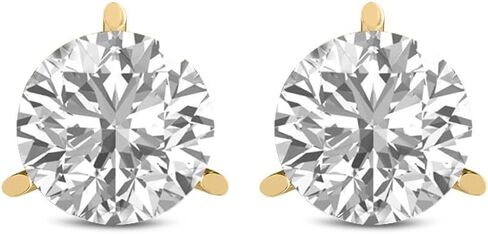 أقراط TimeLess Classics النسائية ذات القطع الدائرية المكونة من 3 شقوق مارتيني من الألماس من الذهب عيار 14 قيراط (متوفرة من 0.25 إلى 4 قيراط) in Kuwait