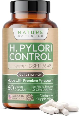 التحكم في H Pylori - مع Pylopass ™ - كبسولات Lactobacillus Reuteri DSM 17648-60 - 200 مليار CFU / g - يدعم القضاء على البكتيريا السيئة في المعدة والأمعاء - GMP - خالي من الإضافات in Saudi Arabia