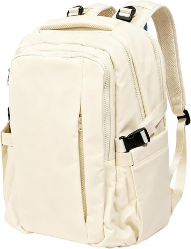 Travel Backpack for Women Men Carry on Backpack, Airline Approved Large Travel Bag Flight Approved Personal item, 15.6 Inch Laptop Backpack Casual Daypack for Weekender Business Hiking-WHITE in Saudi Arabia