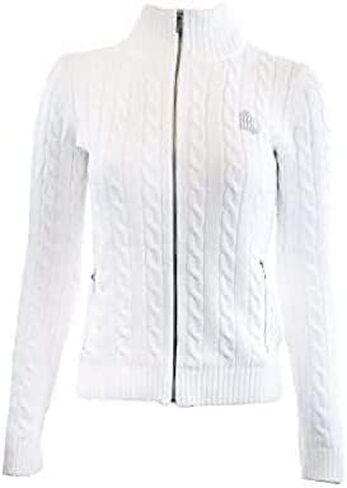 Ralph Lauren Polo Women's Full Zip Cable Knit Crest Sweater Summer 2022 in Saudi Arabia