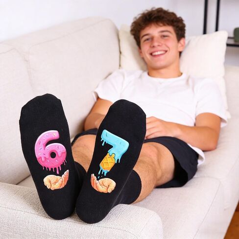 Funny Trendy Meme 67 Six Seven Socks, I'm Not Sleeping Cotton Crew Socks Unique Gift for Him Her in Saudi Arabia
