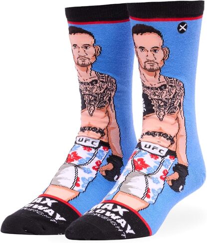 Odd Sox - جوارب Max Holloway Crew - ملابس مقاتلة UFC المبتكرة - مقاس كبير - مزيج قطني مريح - هدية ممتعة لمحبي الفنون القتالية المختلطة in Kuwait