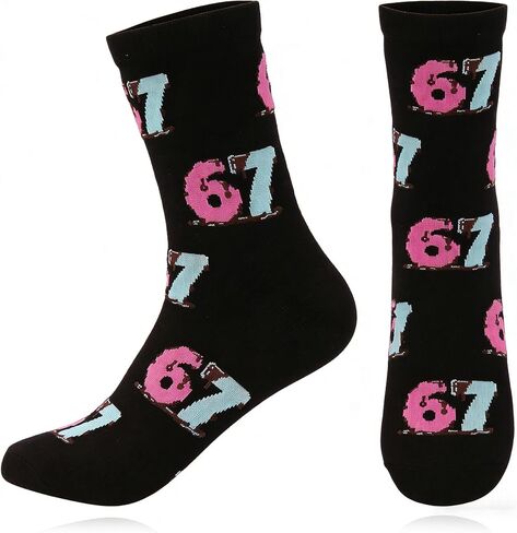 Funny Trendy Meme 67 Six Seven Socks, I'm Not Sleeping Cotton Crew Socks Unique Gift for Him Her in Saudi Arabia