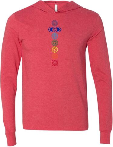 Yoga Clothing For You Mens Colored Chakras Lightweight Hoodie Tee Shirt in Saudi Arabia