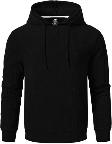 Men's Autumn/Winter Knitted Hoodies Casual Pullover Hooded Sweatshirts in Saudi Arabia
