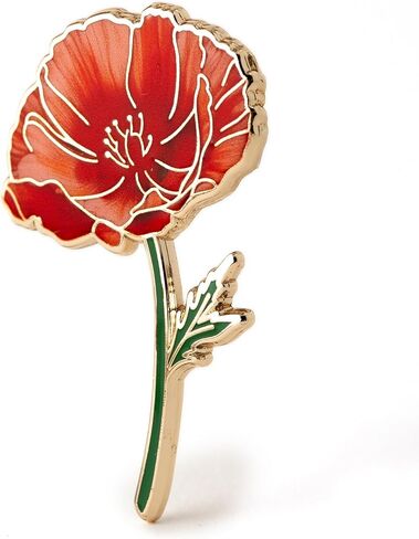 California Red Poppy Enamel Pin - Floral Lapel Brooch Gift California Poppy Floral Gift, August Birth Flower Pin in Saudi Arabia