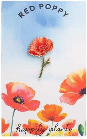 California Red Poppy Enamel Pin - Floral Lapel Brooch Gift California Poppy Floral Gift, August Birth Flower Pin in Saudi Arabia
