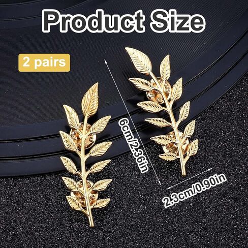 4 قطع من دبابيس أوراق الذهب السادة، دبابيس ودبابيس بدلة أنيقة للنساء، دبابيس بروش بسيطة كلاسيكية مزدوجة الأوراق، طوق ذهبي، دبوس طوق طية صدر السترة، دبوس أوراق نبات، بروش للملابس الرجالية والنساء، زوجان in Kuwait