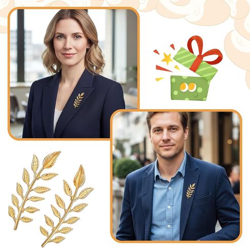 4 قطع من دبابيس أوراق الذهب السادة، دبابيس ودبابيس بدلة أنيقة للنساء، دبابيس بروش بسيطة كلاسيكية مزدوجة الأوراق، طوق ذهبي، دبوس طوق طية صدر السترة، دبوس أوراق نبات، بروش للملابس الرجالية والنساء، زوجان in Kuwait