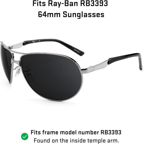 Revant Replacement Lenses Compatible With Ray-Ban RB3393 64mm, Polarized, Elite Gray Green in Saudi Arabia
