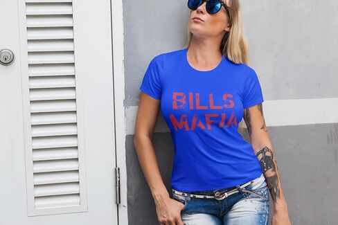 Expression Tees Distressed Bills Mafia Football Youth T-Shirt, Soft Cotton Crewneck, Casual Fit, Trendy Graphic Tee in Saudi Arabia