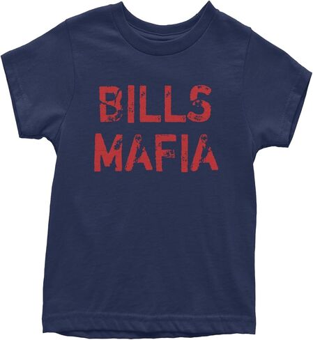 Expression Tees Distressed Bills Mafia Football Youth T-Shirt, Soft Cotton Crewneck, Casual Fit, Trendy Graphic Tee in Saudi Arabia