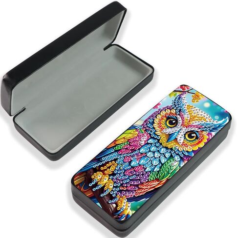 Diamond Art Glasses Case Diamond Painting Glasses Case Diamond Art Kits for Adults Sunglasses Case Diamond Painting Kits Eyeglass Holder Diamond Art Eyeglass Case 6.3×2.67×1.3in Peacock in Saudi Arabia