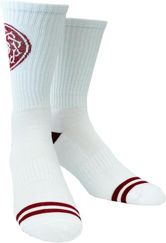 Hyp Portland Thorns NWSL Athletic Crew Socks, Red and White, Men's Shoe Size 6-12, Moisture-Wicking in Saudi Arabia