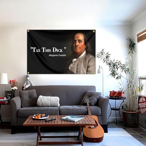 Benjamin Tax This D-cks flag 3x5Ft Funny Tapestry meme flags for Room College Dorm Bedroom Guys Man Cave Frat Bedroom Art Decor Vibrant Color in Saudi Arabia