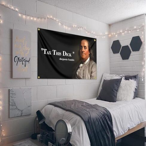 Benjamin Tax This D-cks flag 3x5Ft Funny Tapestry meme flags for Room College Dorm Bedroom Guys Man Cave Frat Bedroom Art Decor Vibrant Color in Saudi Arabia