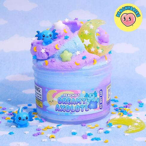 Peachybbies Slime Dreamy Axolotl Cloud Slime ، مصنوعة في الولايات المتحدة الأمريكية Slime Slime ، 100 ٪ Peachybbies ، 7 أوقية ، الوحل المعطر للأطفال ، ASMR ، Axolotl هدايا للأطفال in Kuwait