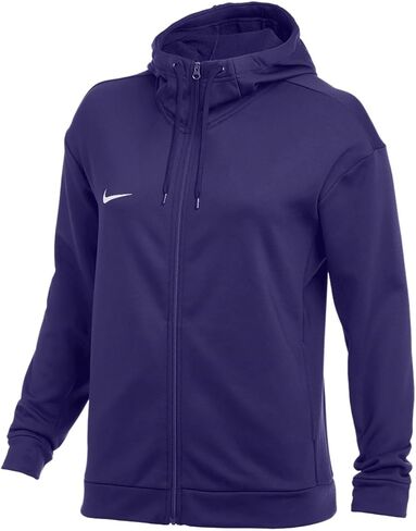 Nike Women's Therma All-Time Full Zip Hoodie | Rib Drawcord Training Hoodie (US, Alpha, X-Small, Regular, Regular, Navy) in Saudi Arabia