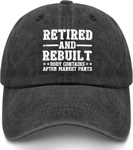 قبعة بديلة للركبة متقاعدة ومُعاد بناؤها، قبعات رجالية للأب، هدايا عيد ميلاد مضحكة للنساء in Kuwait