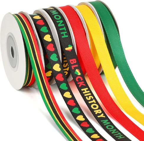 شريط DECYOOL Valentine، 6 لفات 60 ياردة أشرطة Grosgrain لعيد الحب بعرض 10 مم شريط طباعة قلب الحب لتغليف الهدايا وديكورات المنزل والحرف اليدوية in Saudi Arabia