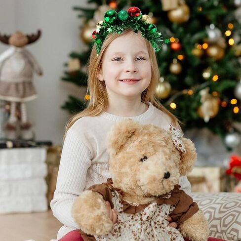 Chanaco Christmas Headbands Xmas Hair Accessories for Women Green Hair Bands Sequins Ball Holiday Headpiece for Party Favors Photo Props Decorations Gifts in Saudi Arabia