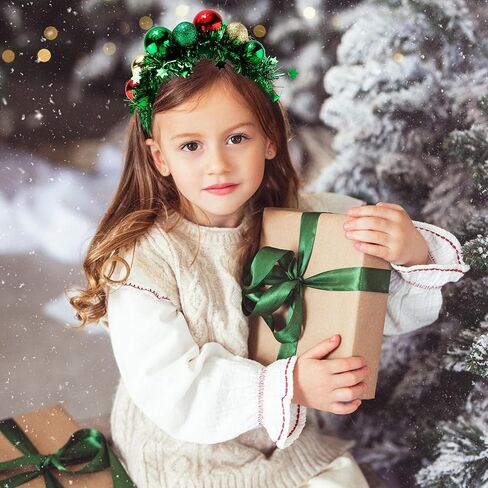 Chanaco Christmas Headbands Xmas Hair Accessories for Women Green Hair Bands Sequins Ball Holiday Headpiece for Party Favors Photo Props Decorations Gifts in Saudi Arabia