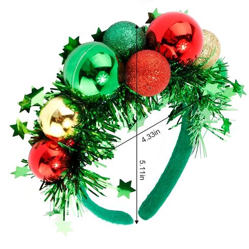 Chanaco Christmas Headbands Xmas Hair Accessories for Women Green Hair Bands Sequins Ball Holiday Headpiece for Party Favors Photo Props Decorations Gifts in Saudi Arabia
