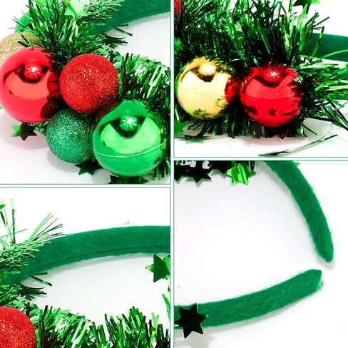 Chanaco Christmas Headbands Xmas Hair Accessories for Women Green Hair Bands Sequins Ball Holiday Headpiece for Party Favors Photo Props Decorations Gifts in Saudi Arabia